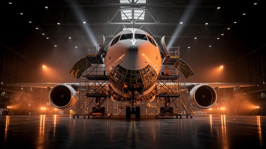 Aircraft MRO Repair Hangar Wide View
